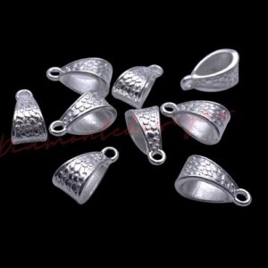 20 Pcs Bright Tibetan Silver European Hollow Bails 9mm x 6mm Jewellery Beads L68