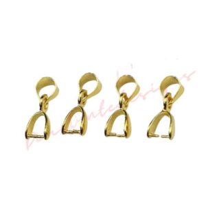 20 Pcs Gold Plated Pendant Pinch Bails 15mm x 5mm Jewellery Bail H194