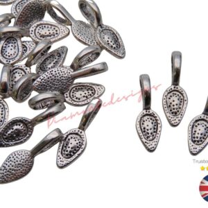 Tibetan Silver Glue on Bail Pendants Bails 22mm Cabochon Jewellery UK