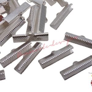 Large 30mm x 6mm Silver Plated Ribbon Ends Clasps Ribbon Clamps Findings E56