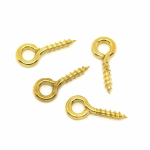 Gold Plated 10mm x 5mm Screw Eye Bails Jewellery Craft Findings UK