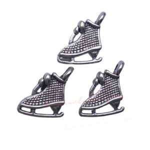 25 Pcs - Tibetan Silver Ice Skate Charms Jewellery Craft Frozen Dancing - E83