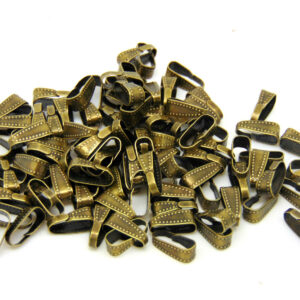 11mm Antique Bronze Snap On Spring Pinch Bails Jewellery Findings Steampunk UK