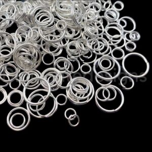 Silver Plated Mixed Size Jump & Split Rings Jewellery Findings Craft Beading UK