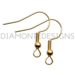 18mm Gold Plated Ear wire Fish Hook Earring Jewellery Craft