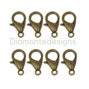 14mm Antique Bronze Lobster Clasps Necklace Bracelet Findings Fastener UK