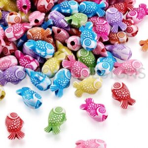 50 Pcs - Acrylic MIXED KOI FISH Beads Sea Life Nautical Spacer Jewellery i159