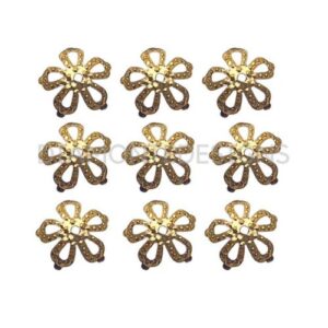 8mm - Gold Plated Petal Style Bead Caps Jewellery Findings Craft Cap Flower UK