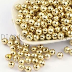 Premium Quality Gold Plated Smooth Acrylic Round Spacer Beads 4mm 6mm 8mm 10mm