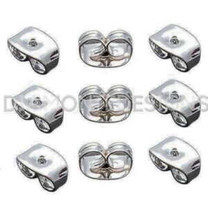 6mm Silver Tone ( Antique Silver ) Butterfly Earring Backs Jewellery Kids Studs UK