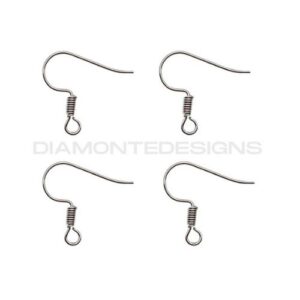 18mm Antique Silver Nickel Colour Plated Fish hook Earwires Jewellery Craft beading UK