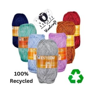 WOOLCRAFT Esteem DK 100% RECYCLED FIBRE ♻️ Acrylic / Cotton ECO Yarn Wool 100g