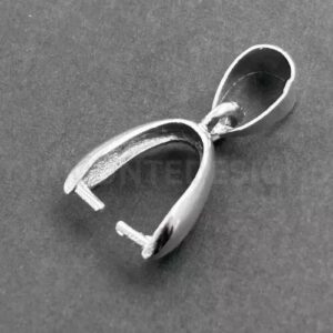 10 Pcs - Silver Plated Pendant Pinch Bails 15mm x 5mm Jewellery Making Bail i230