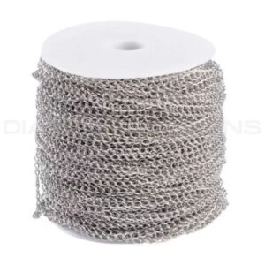 ANTIQUE SILVER PLATED FINE CURB CHAIN 3mm x 2mm JEWELLERY MAKING CRAFT J136
