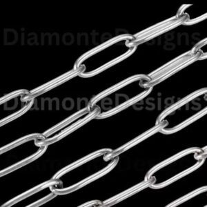 304 Stainless Steel 9mm x 4mm Link Cable Chain Paperclip Chain Soldered E194
