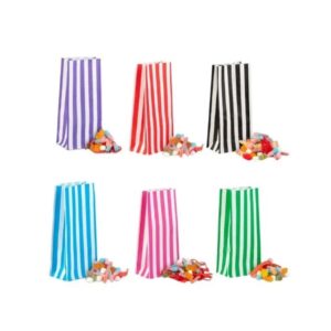 Pick ' n ' Mix Candy Stripe Paper Bags Block Pic & Mix Party Gifts Loot Sweets